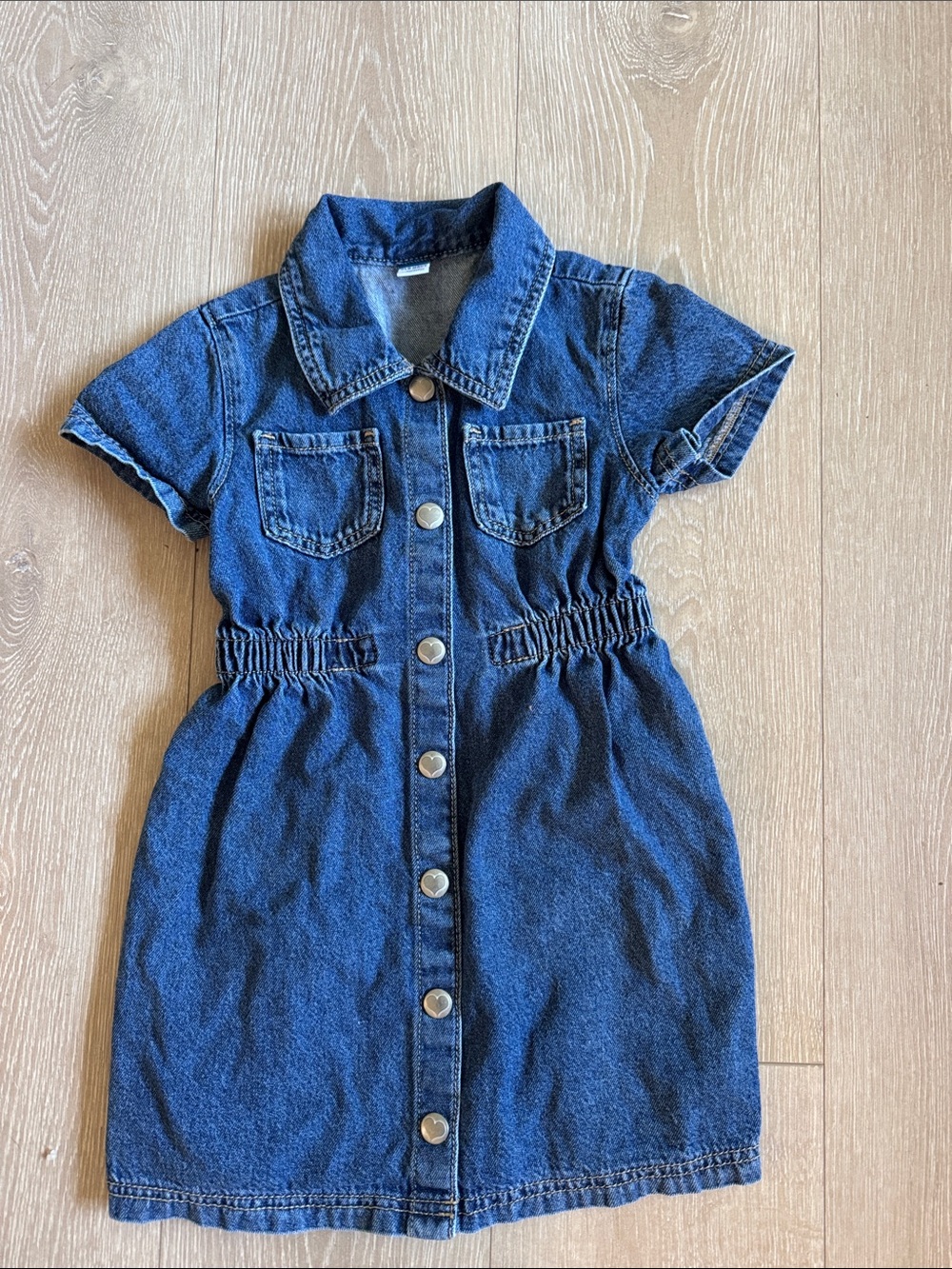 Girls Old Navy Button-Front Denim Dress - Blue